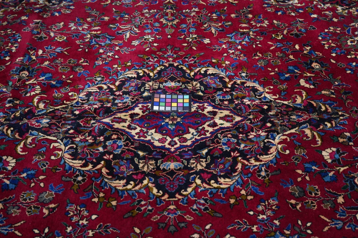 Vintage Mashad Signed Rug 9'5'' x 12'2''