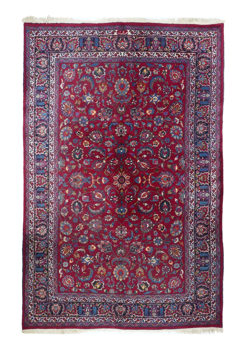 Vintage  Mashad Signed Rug 6'11'' x 10'4''