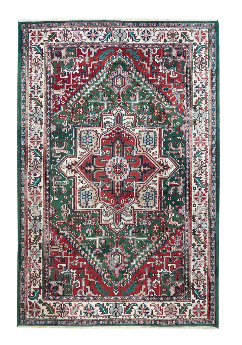 Vintage Indian Heriz Rug 6'1'' x 9'1''