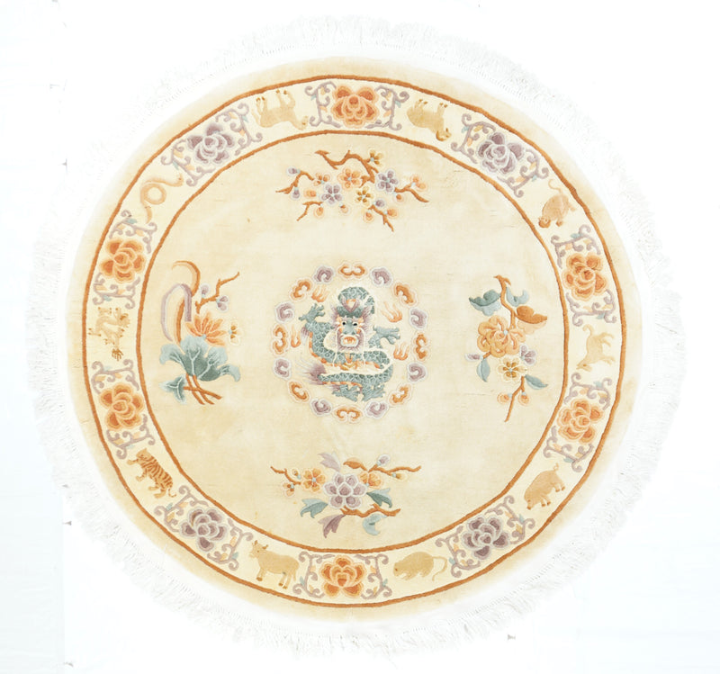 Vintage Chinese Rug 5' x 5'