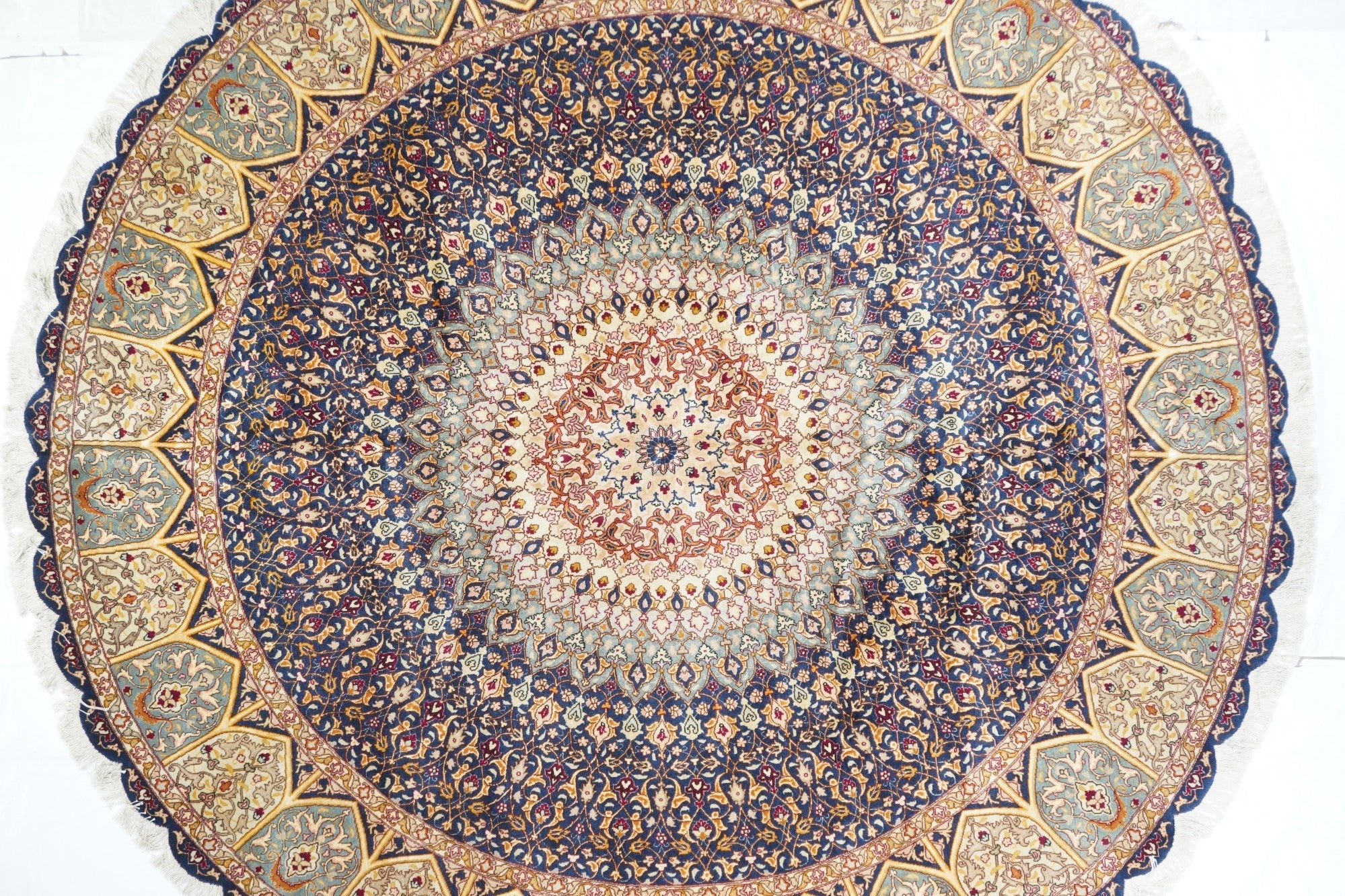 Extremely Fine  Tabriz Woven by the artist Master Weaver wool & silk Rug 8'0'' x 8'2''