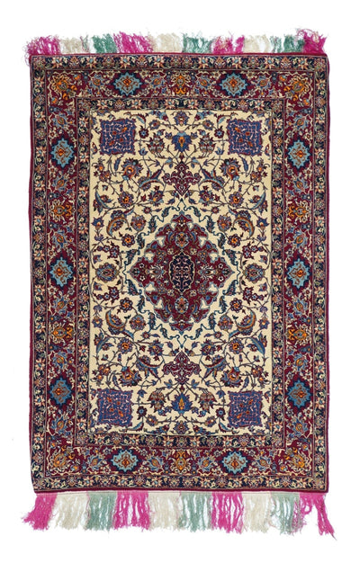 Extremely Fine Isfahan Wool and Silk Rug 3'4'' x 5'0
