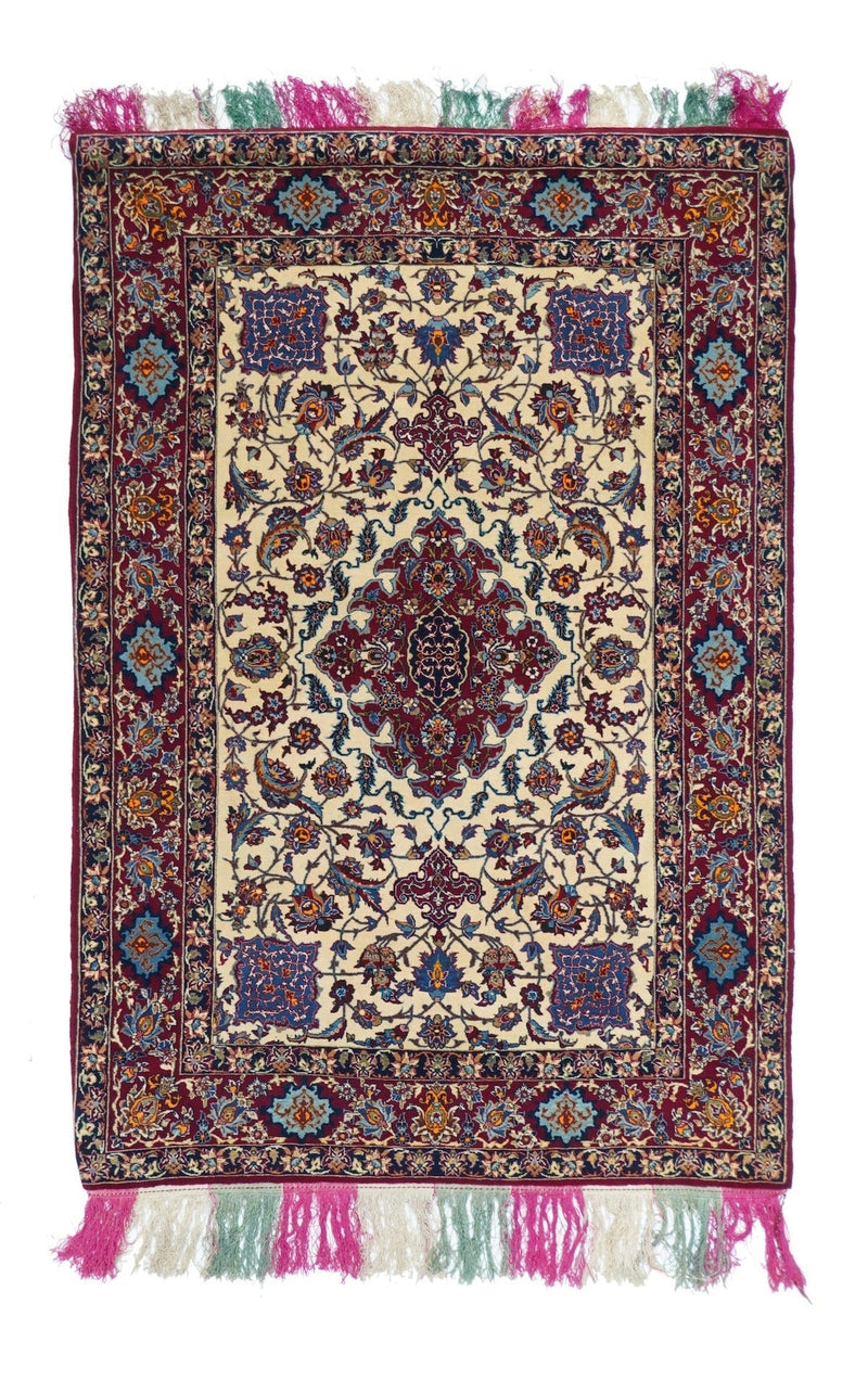 Extremely Fine Isfahan Wool and Silk Rug 3'4'' x 5'0