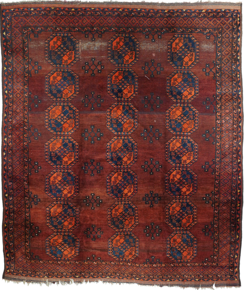 Vintage Bokara Rug 8'8'' x 9'7''