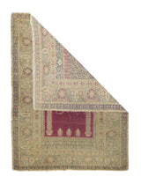 Antique Turkish Sivas Rug 4'3'' x 5'8''