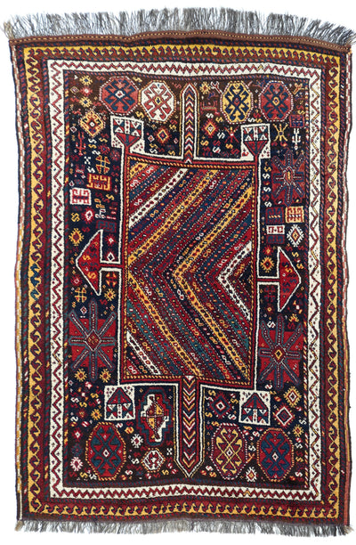 Antique Qashqai Shiraz Rug 4'8'' x 7'0