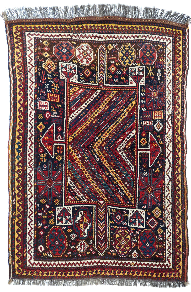 Antique Qashqai Shiraz Rug 4'8'' x 7'0
