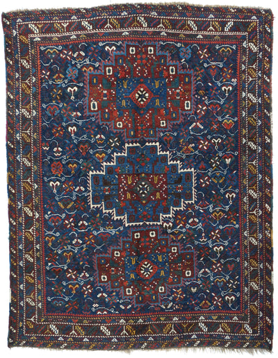 Antique Qashqai Shiraz Rug 5'5'' x 7'1''