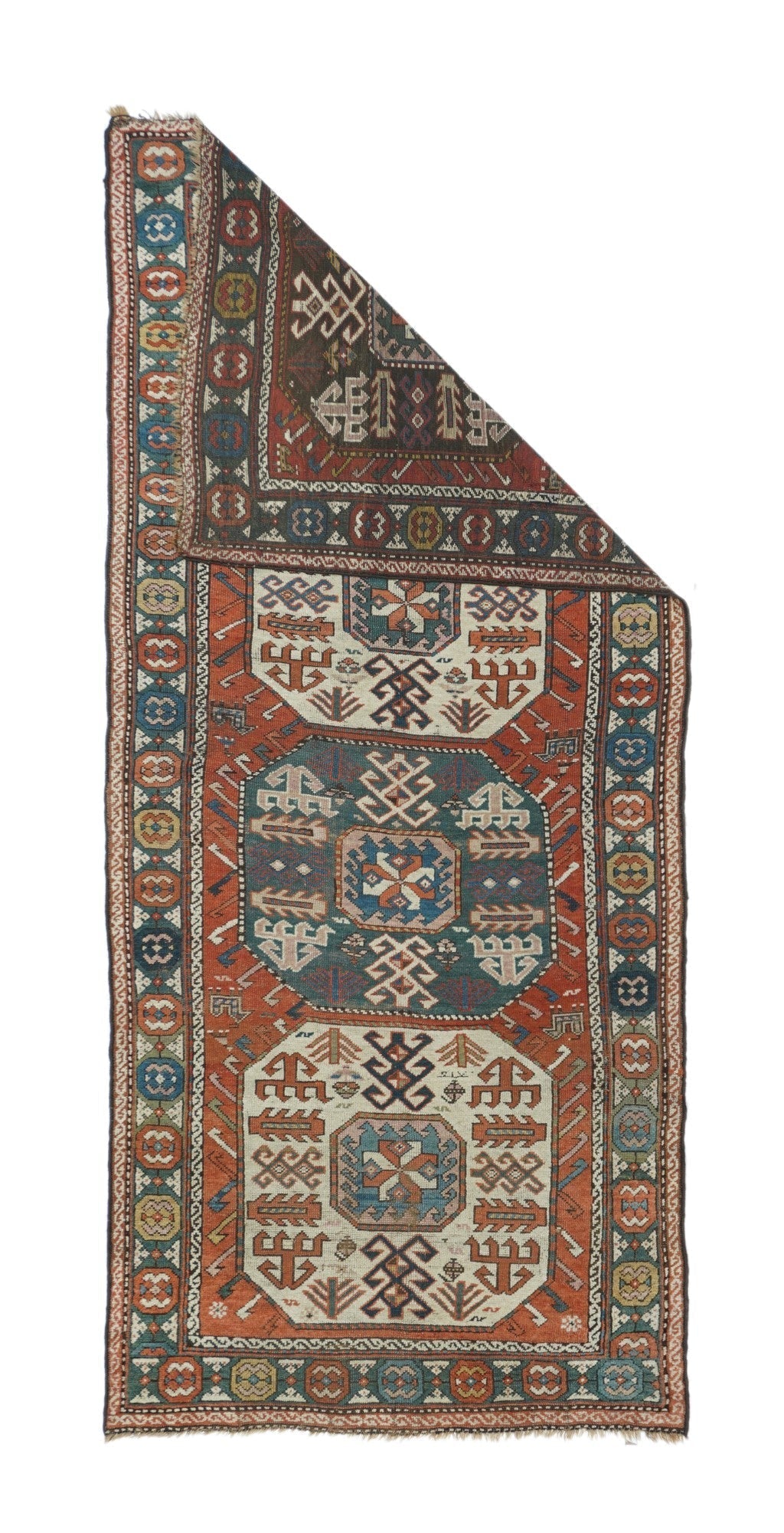 Antique Caucasian Kazak Rug 4'0" x 9'5''