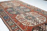 Antique Caucasian Kazak Rug 4'0" x 9'5''