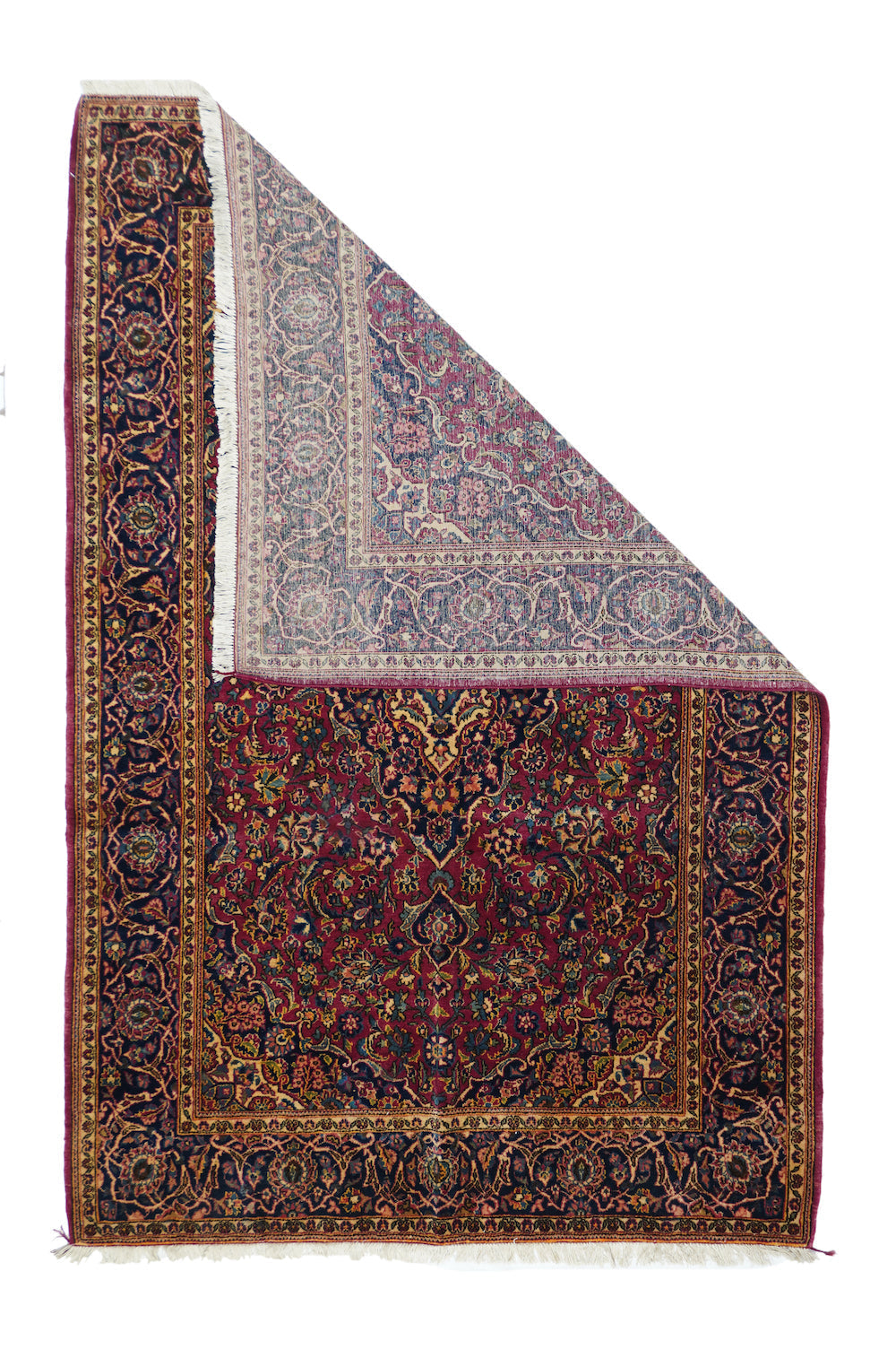 Vintage  Kashan Rug 4'4'' x 6'7''