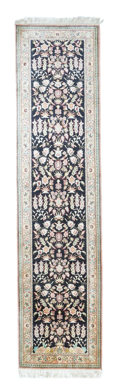 Fine  Silk Qum Runner 2'6'' x 10'2''