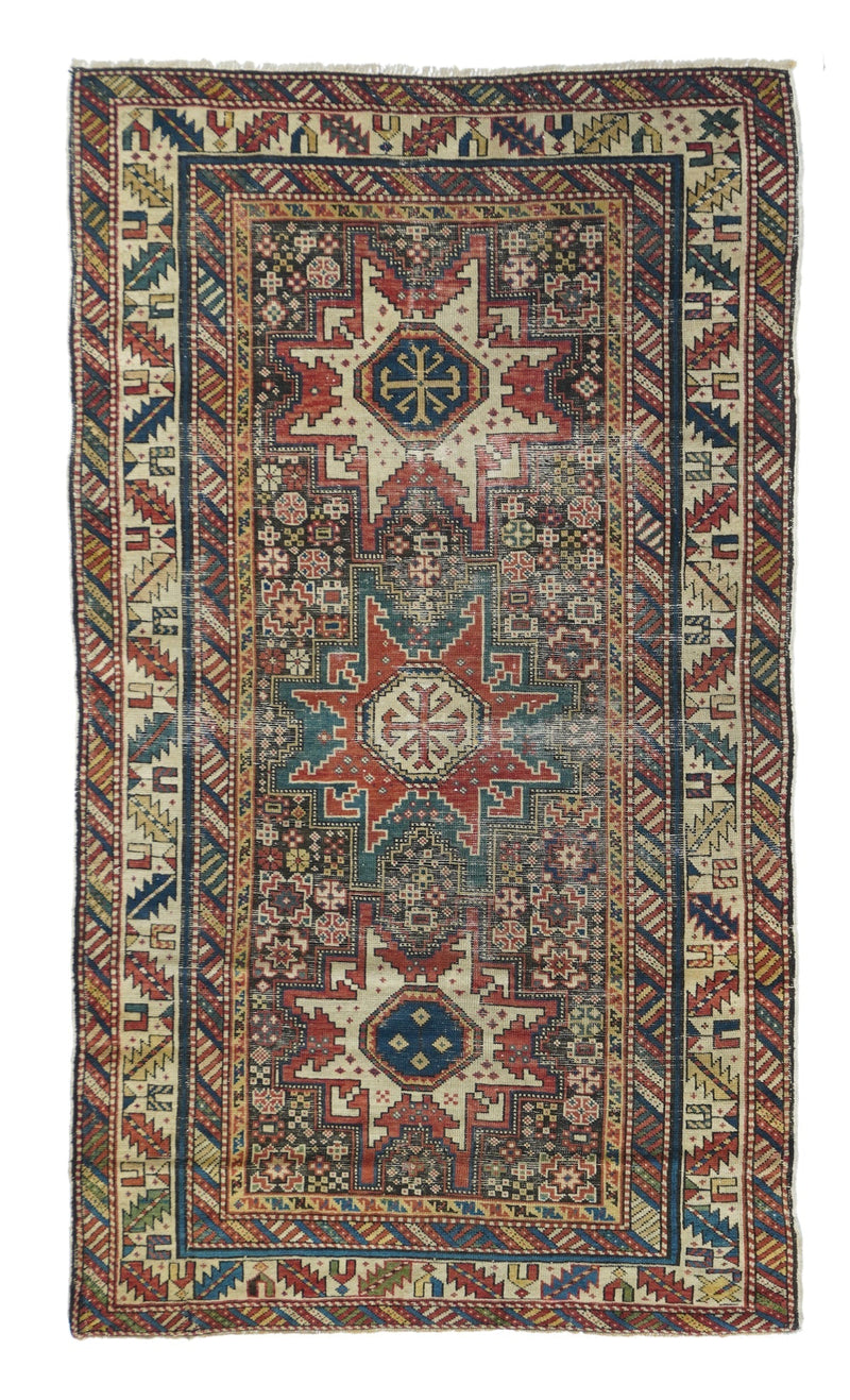 Antique Caucasian Shirvan Rug 3'3'' x 5'9''