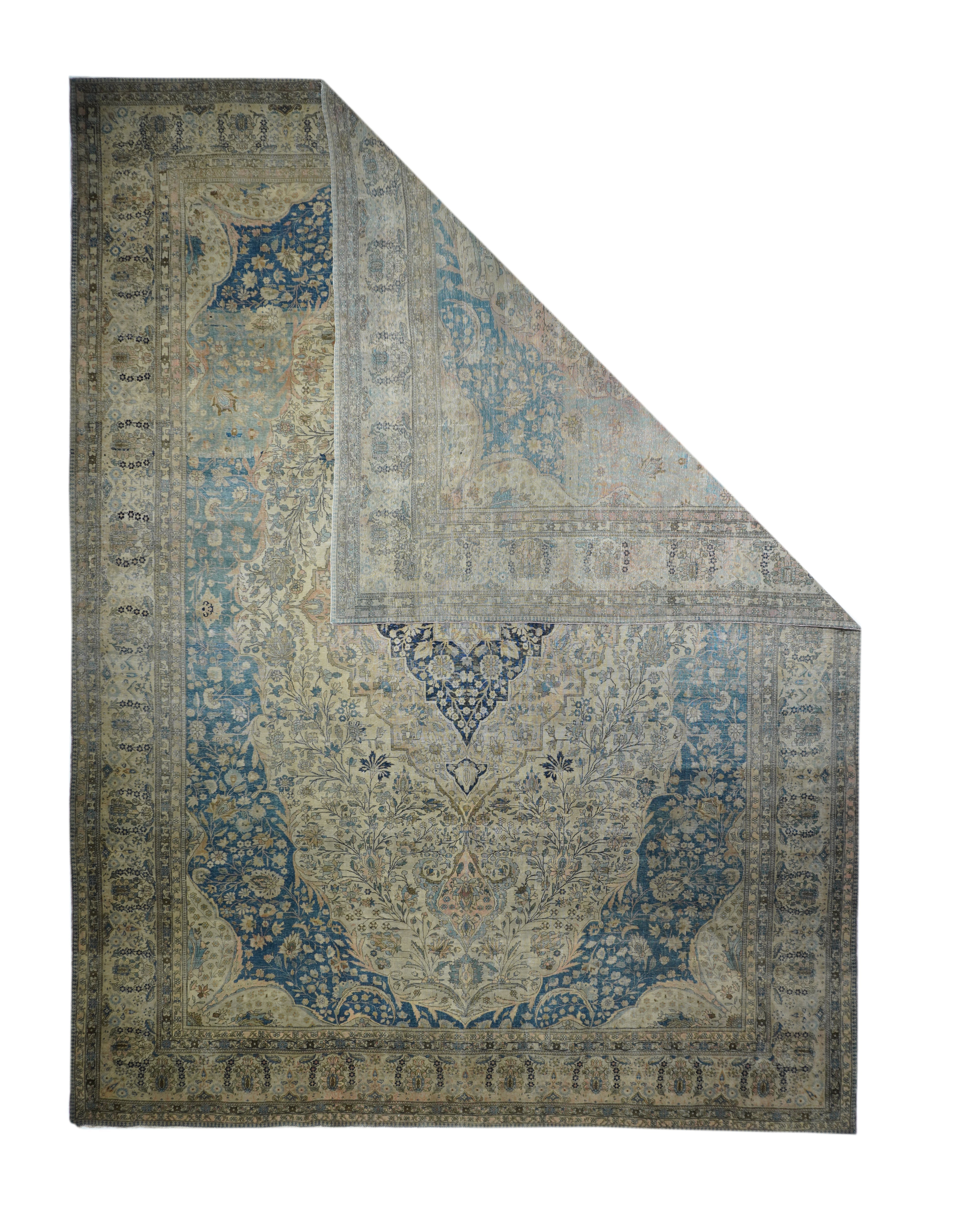 Antique Mohtasham Kashan Rug 10'0" x 13'0"