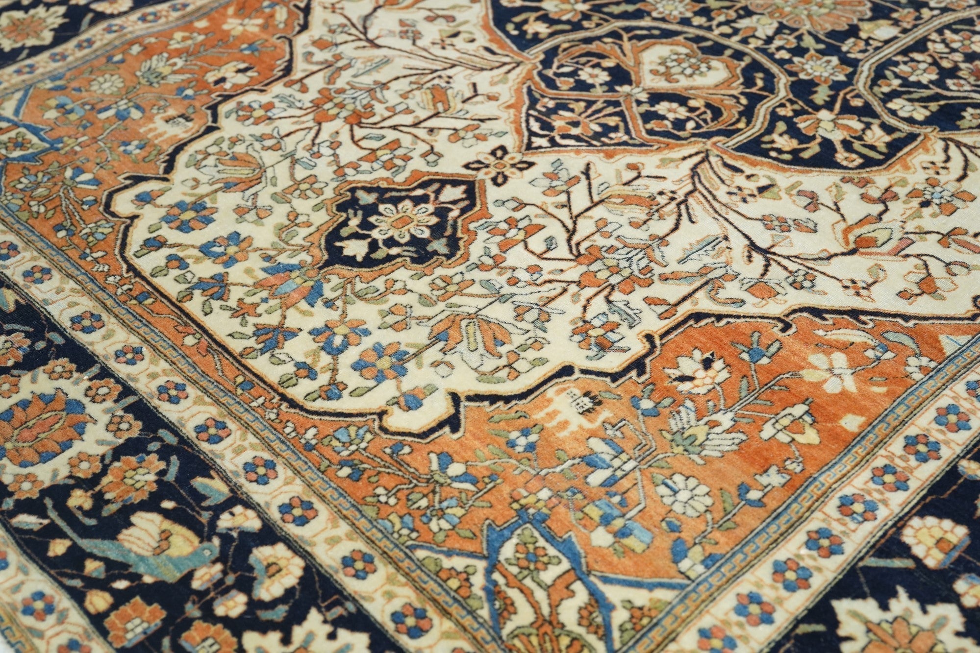 Antique Mohtasham Kashan Rug 4'5'' x 6'9''