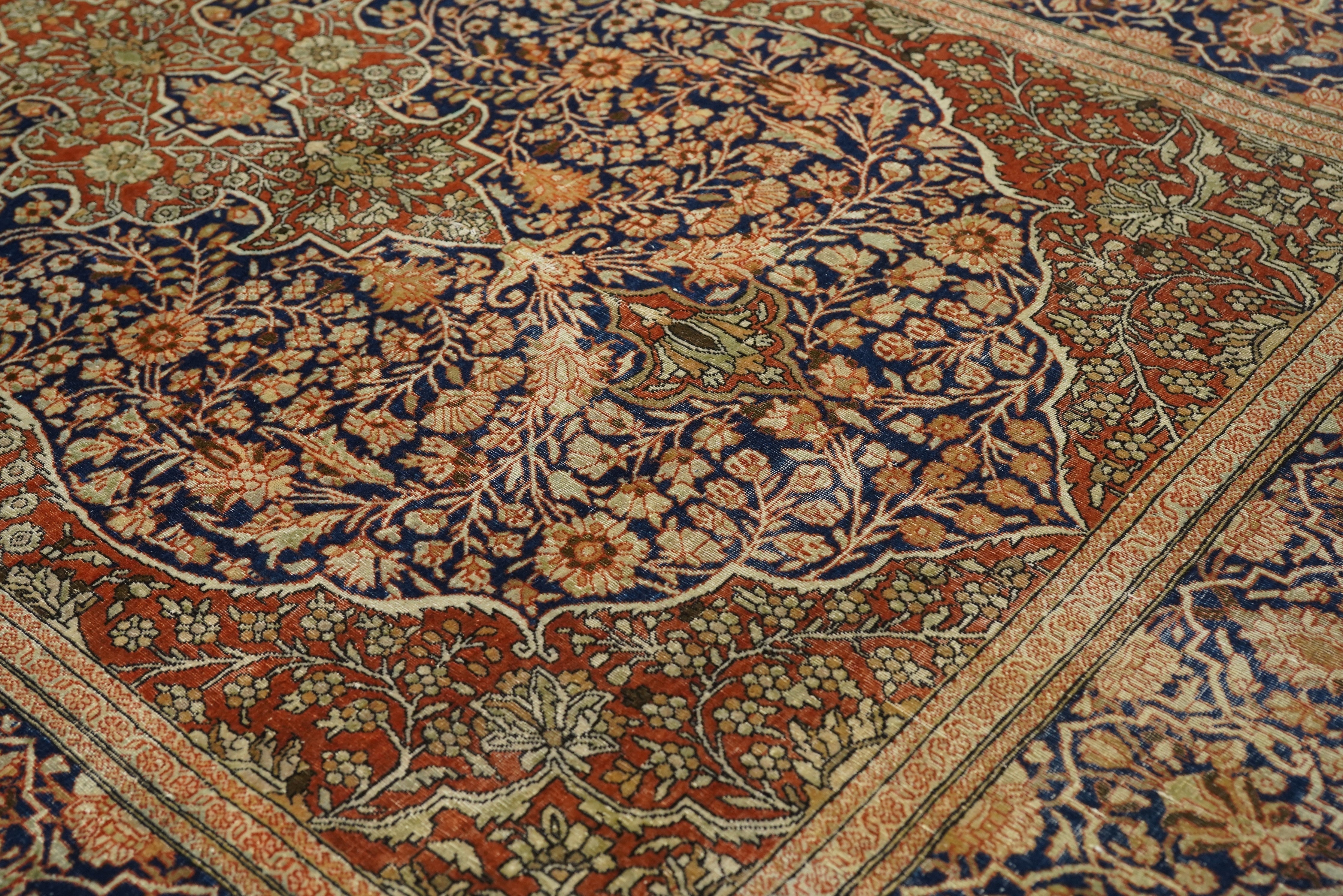 Antique Mohtasham Kashan Rug 4'3'' x 6'9''