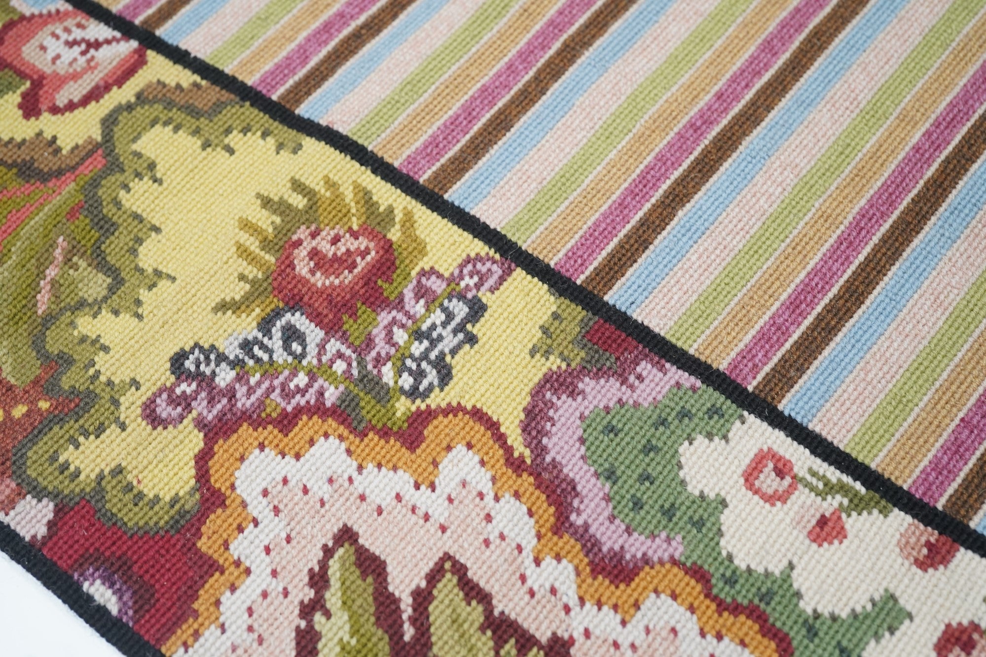 Hand Knotted Needle Point Wool Rug 3'0" x 8'0"