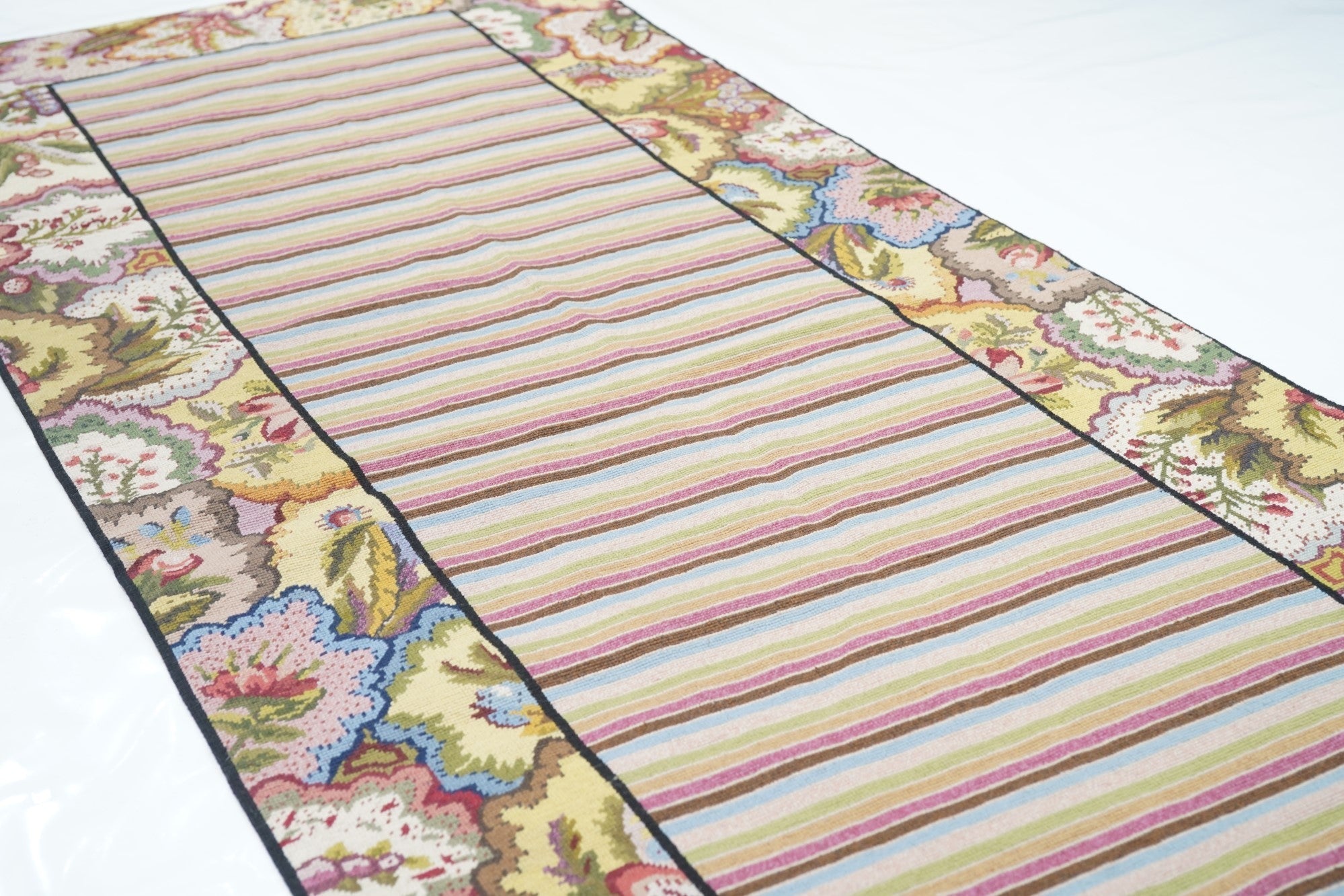 Hand Knotted Needle Point Wool Rug 3'0" x 8'0"