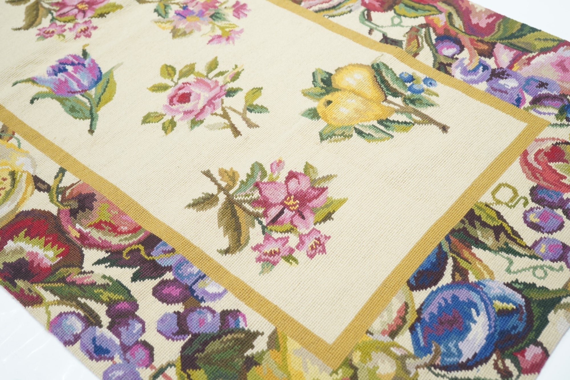 Hand Knotted Needle Point Wool Rug 2'5'' x 10'0"