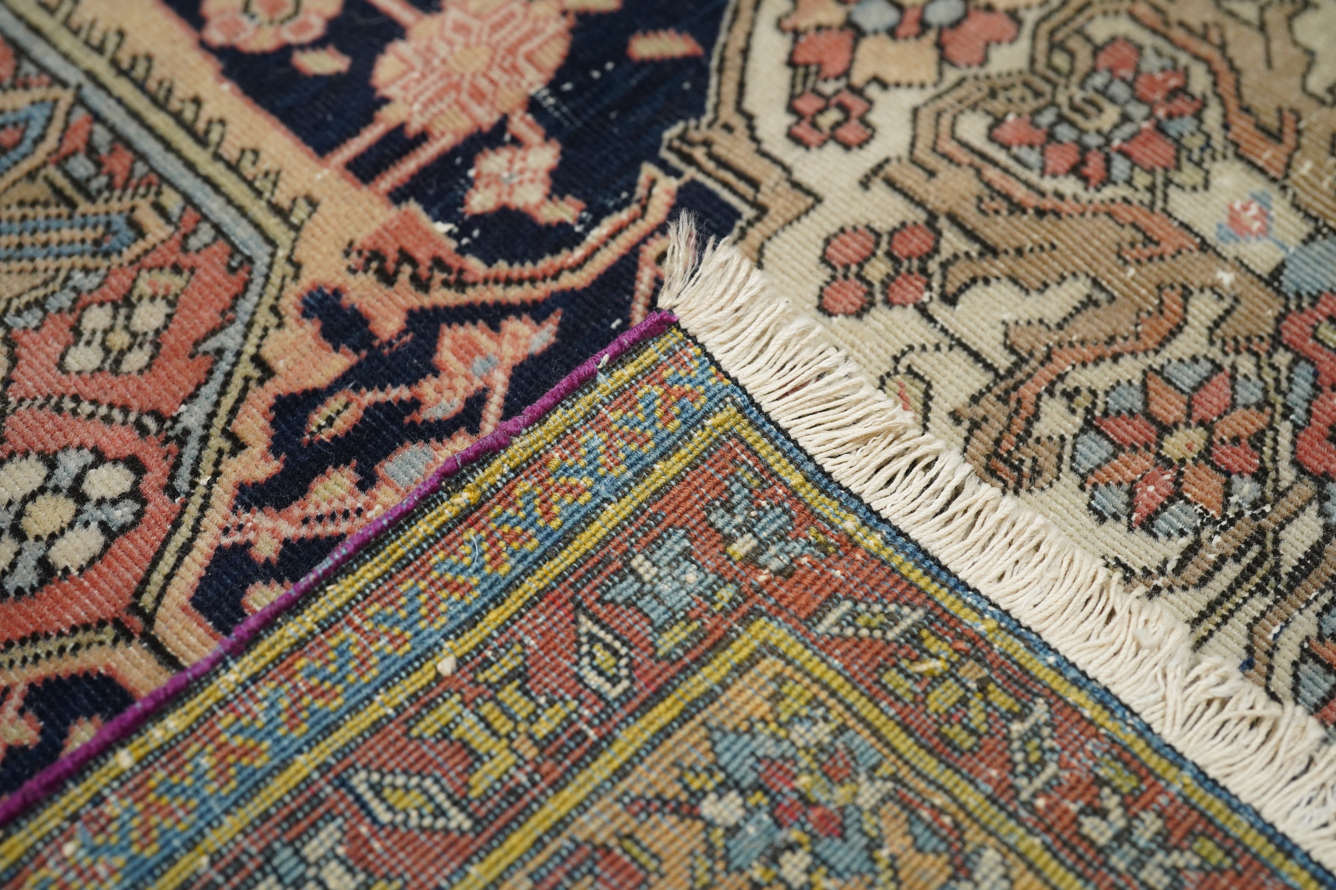 Antique Mohtasham Kashan Rug 7'6'' x 10'3''