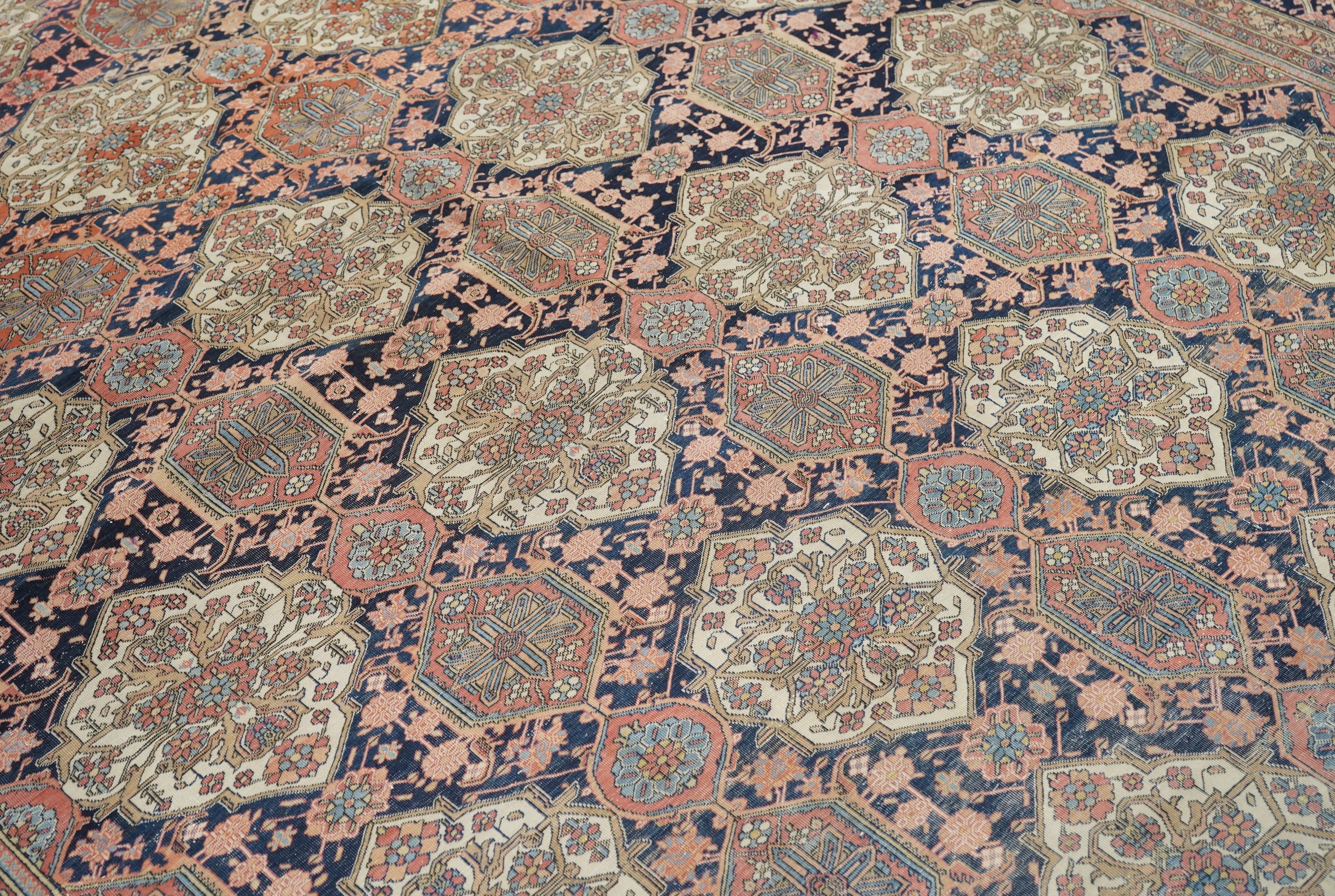 Antique Mohtasham Kashan Rug 7'6'' x 10'3''