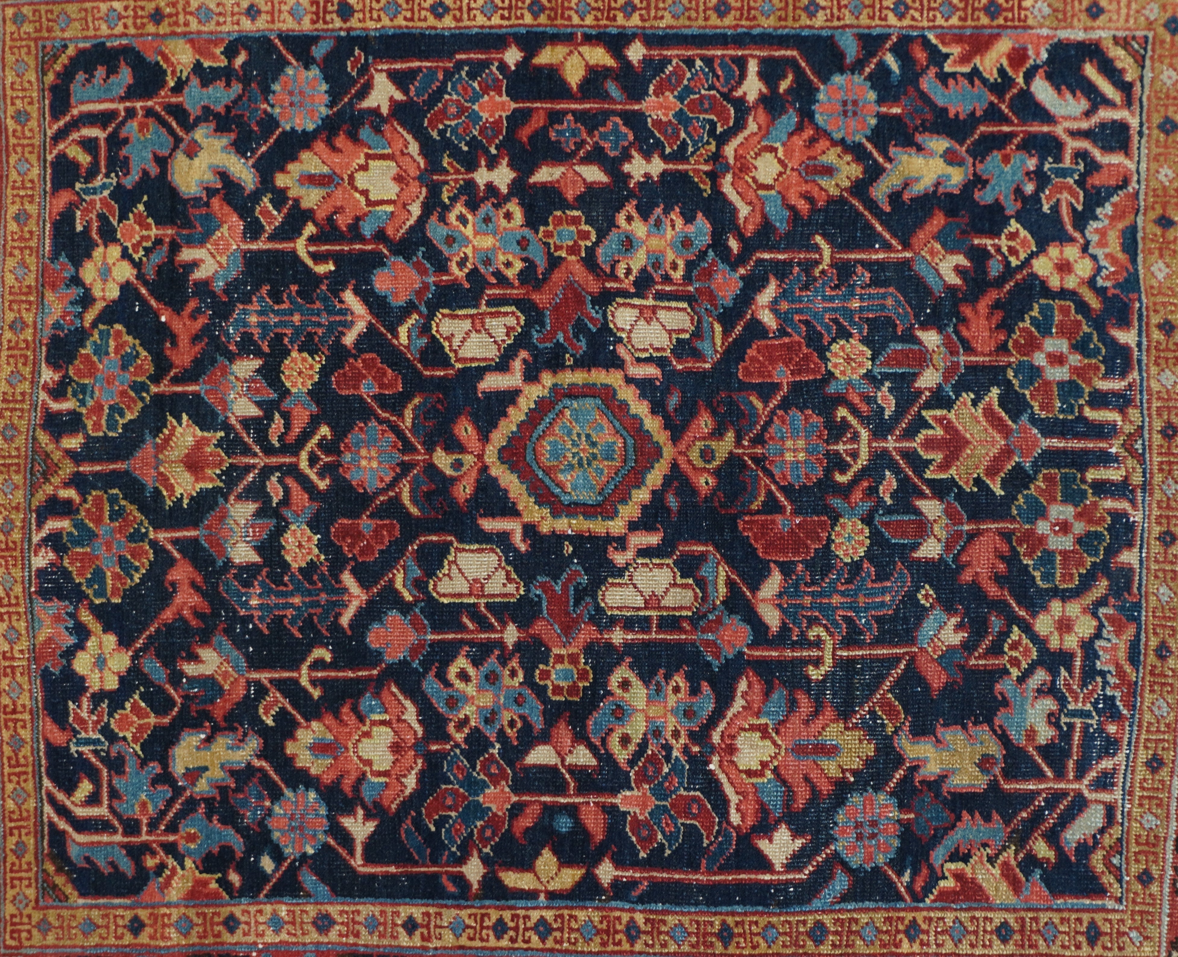 Antique Heriz Rug 4'4'' x 5'0"