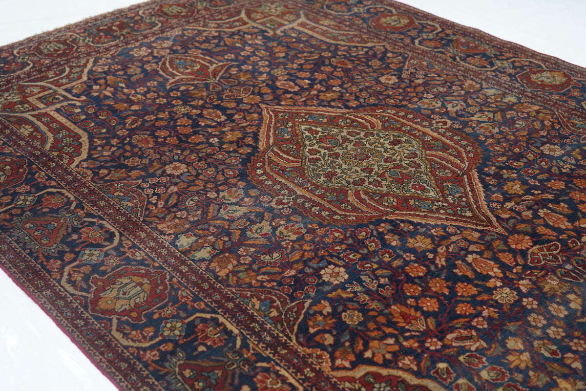 Antique Mohtasham Kashan Rug 4'2'' x 6'6''