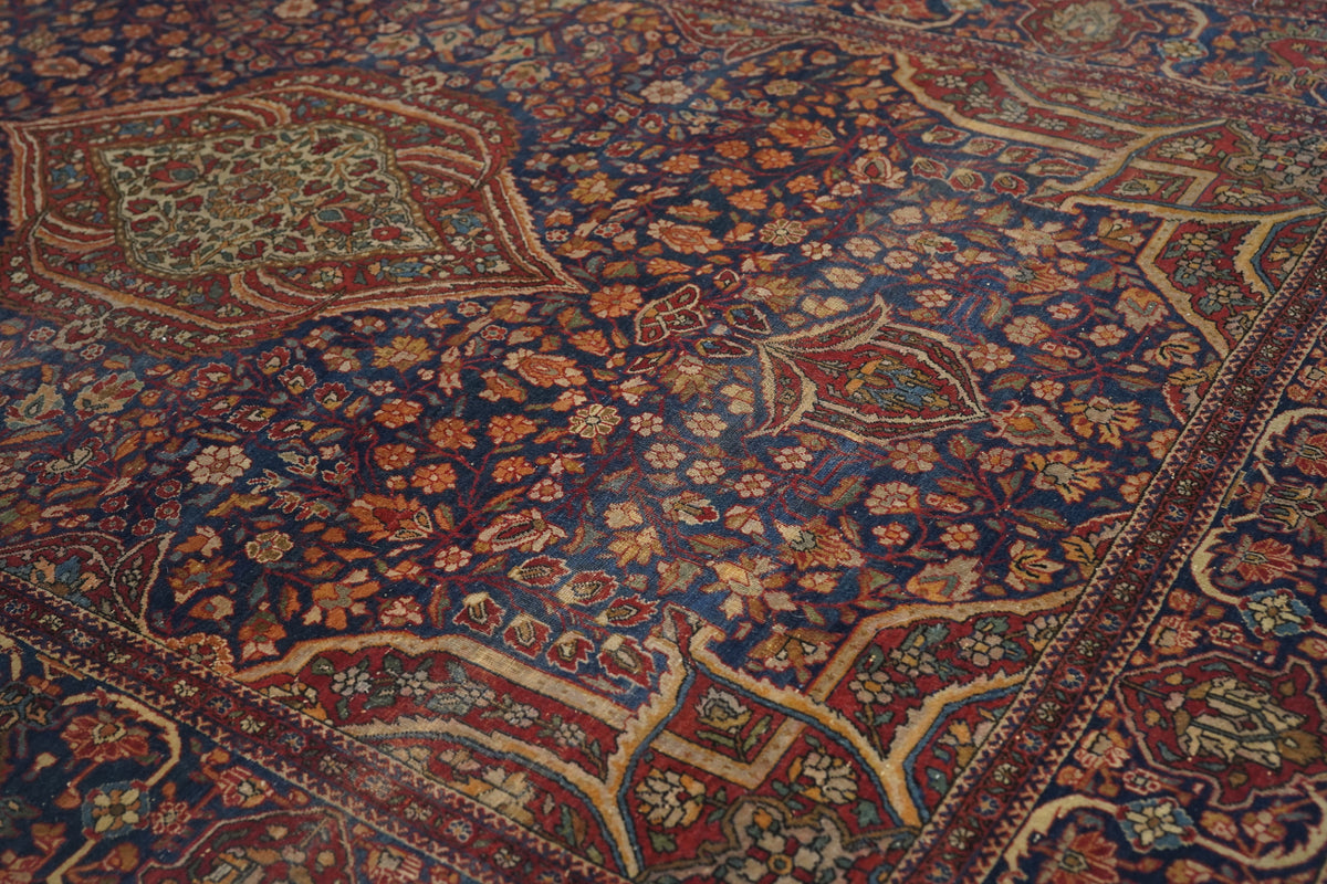 Antique Mohtasham Kashan Rug 4'2'' x 6'6''