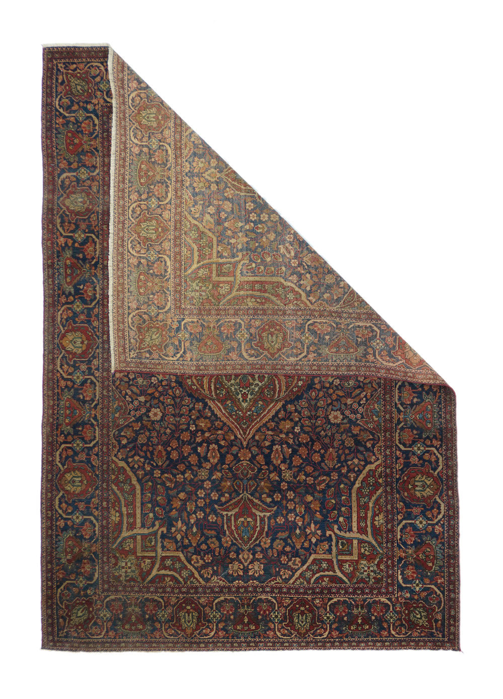 Antique Mohtasham Kashan Rug 4'2'' x 6'6''