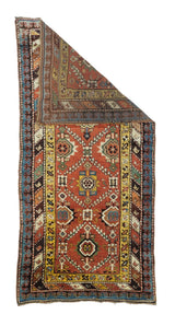 Antique Caucasian Kazak Rug 3'8'' x 8'1''