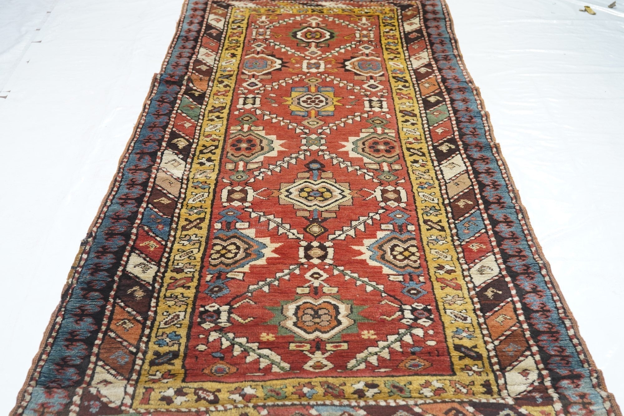 Antique Caucasian Kazak Rug 3'8'' x 8'1''