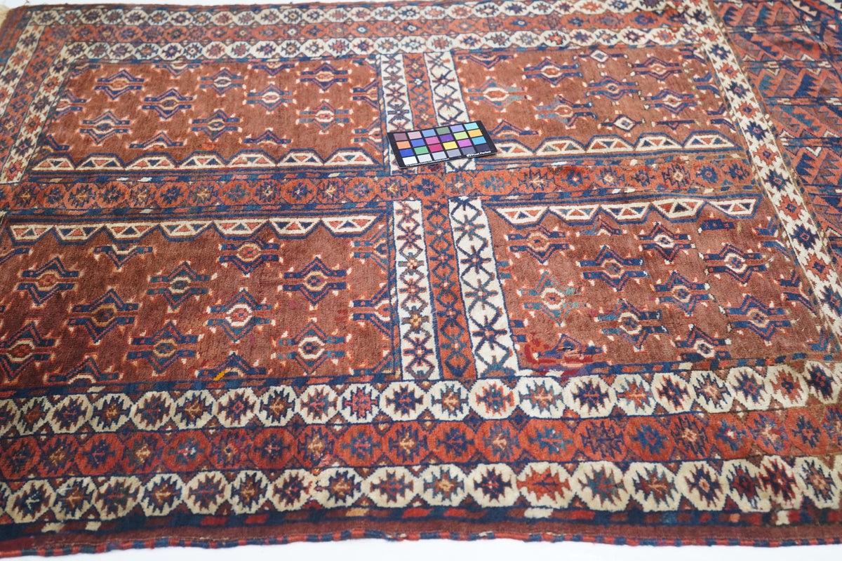 Antique Khachli Bokara Rug 4'2'' x 5'2''