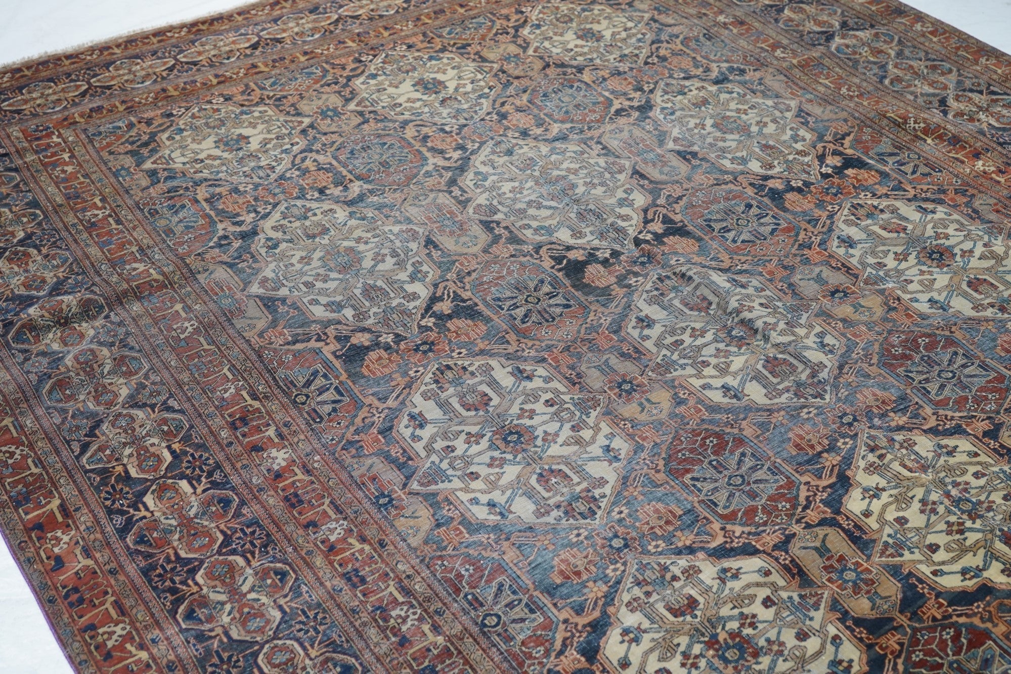 Antique Mohtasham Kashan Rug 7'5'' x 10'1''