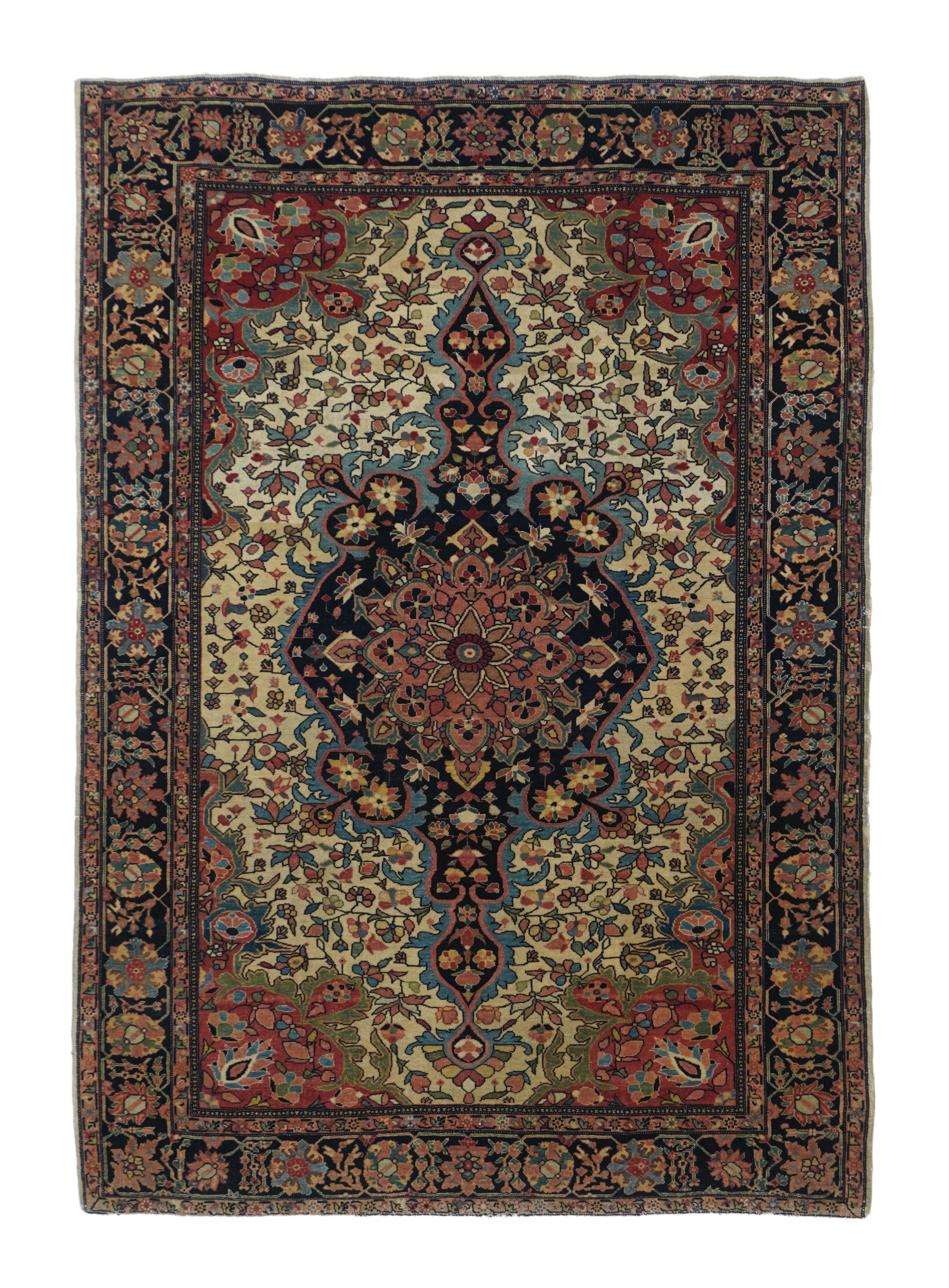Antique Farahan Sarouk Rug 3'4'' x 4'10''