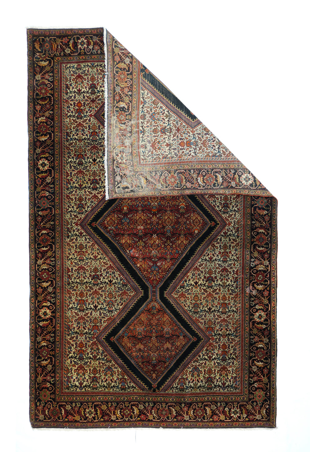 Antique Sarouk Rug 4'2" x 6'9"