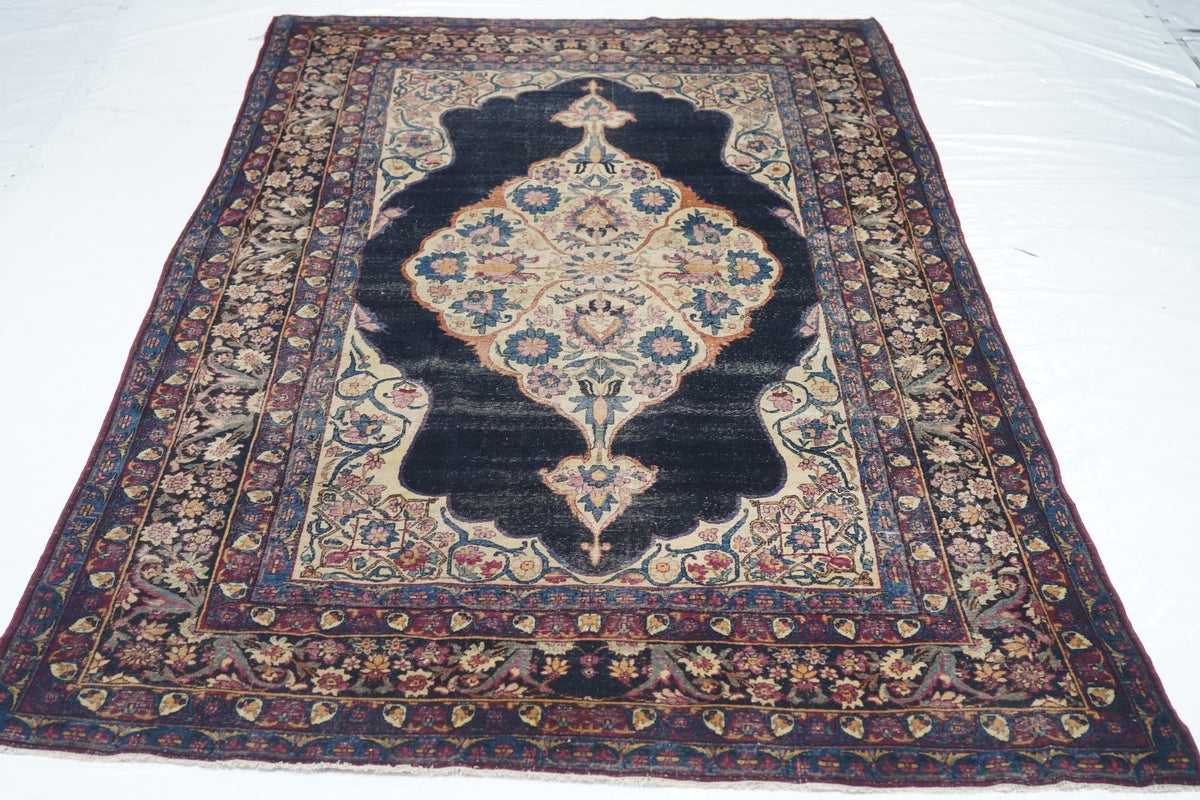 Antique Lavar Kerman Rug 4'8'' x 7'8''