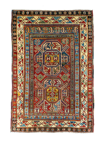 Antique Caucasian Kazak Rug 4'0'' x 5'10''