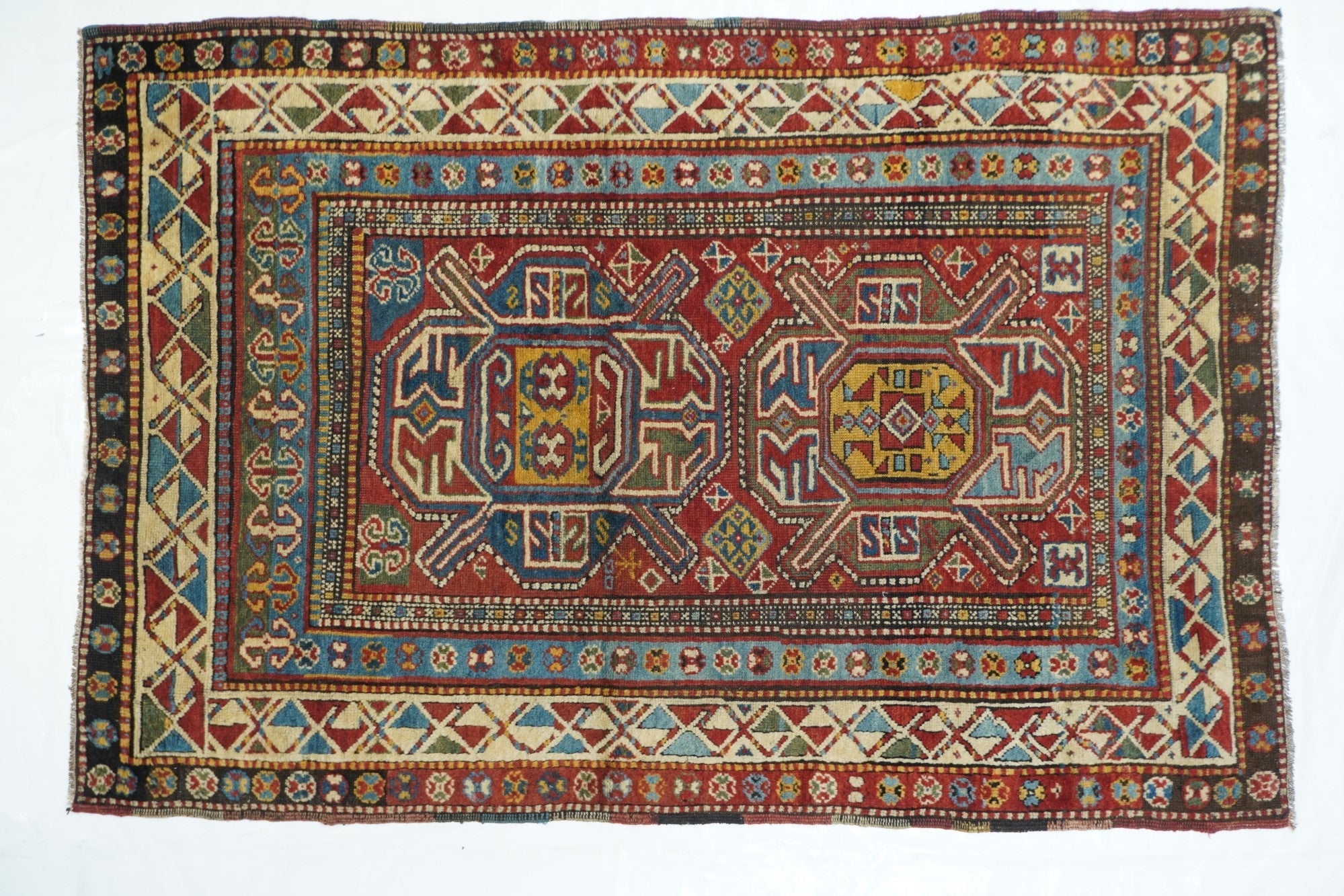 Antique Caucasian Kazak Rug 4'0'' x 5'10''
