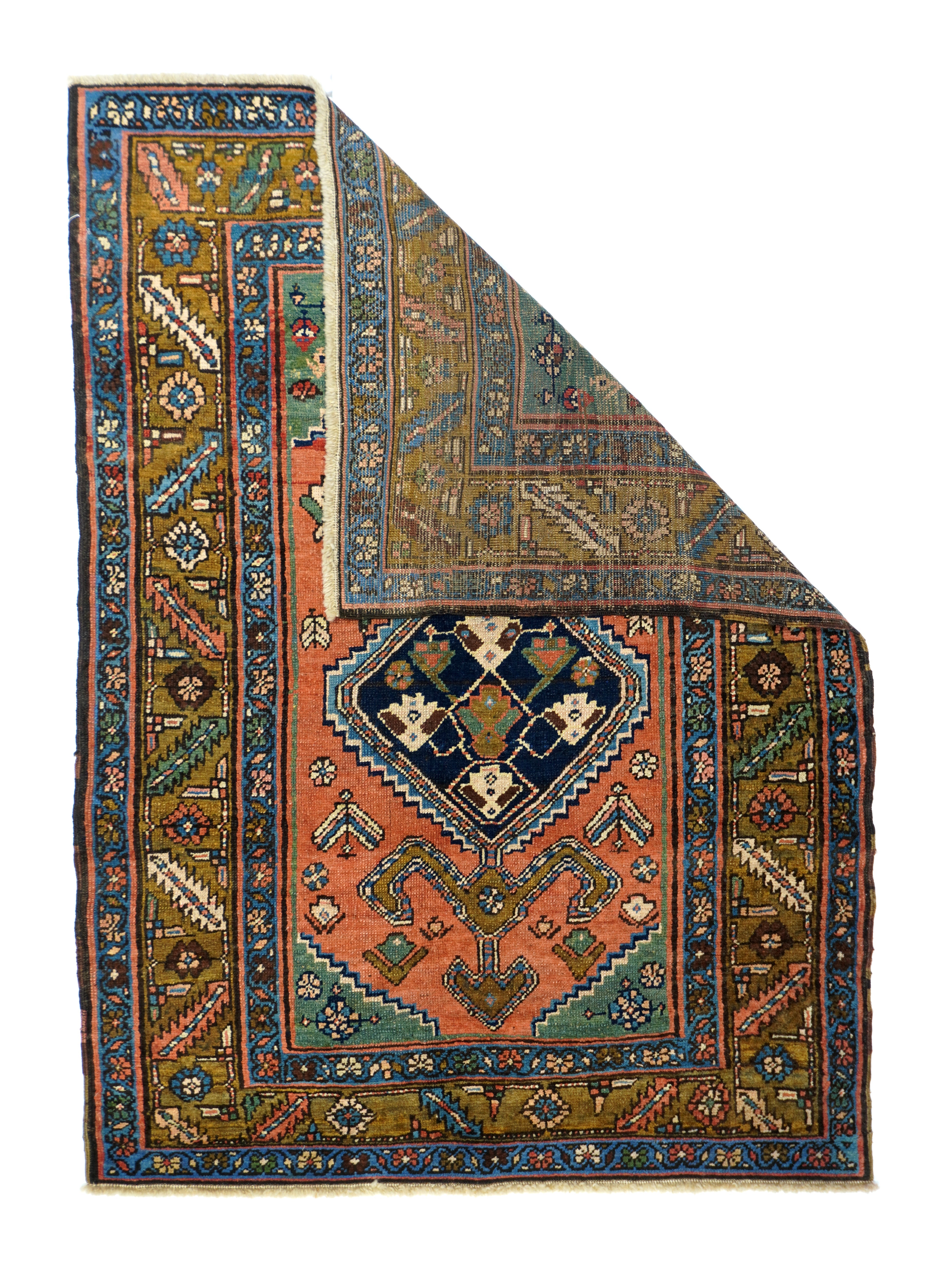 Antique  Heriz Rug 3'9'' x 5'1''