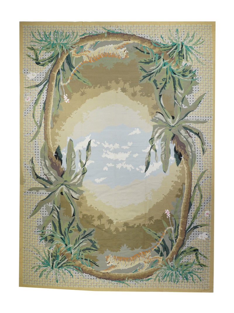 French Aubusson Design Rug 10'0