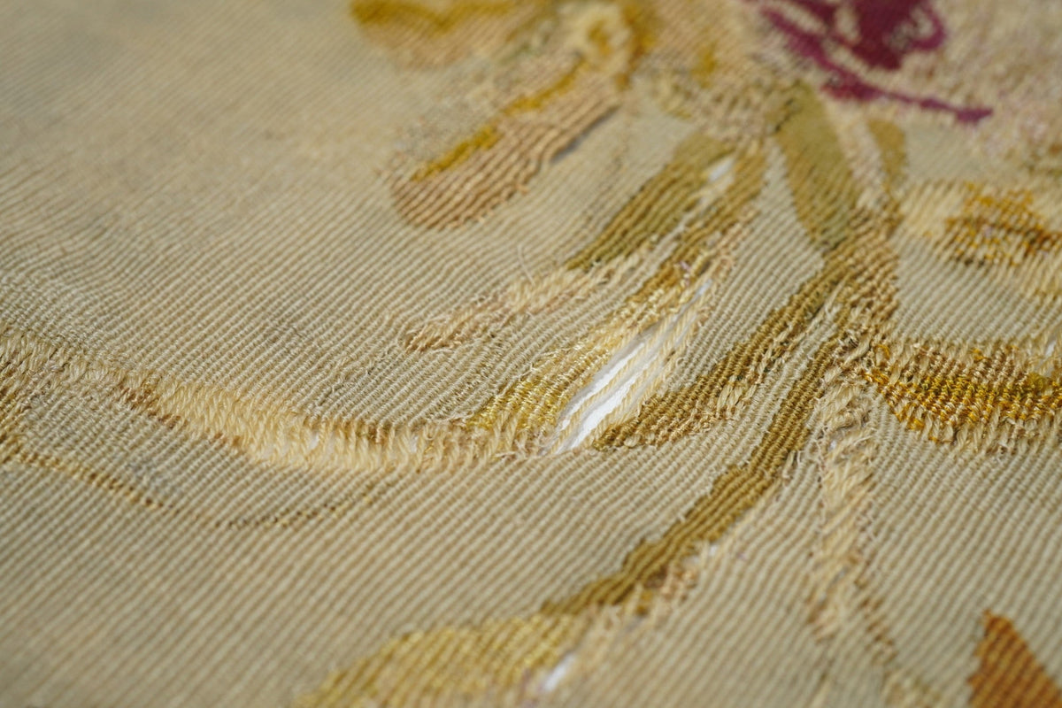 Antique French tapestry seat cover. Circa 1890 one of pair 1'10'' x 2'0"