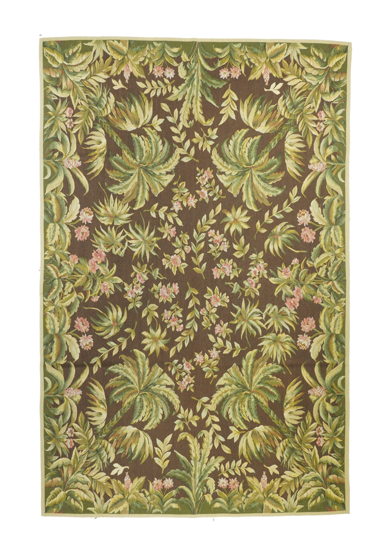 Aubusson Flat Weave Wool Rug 6'0