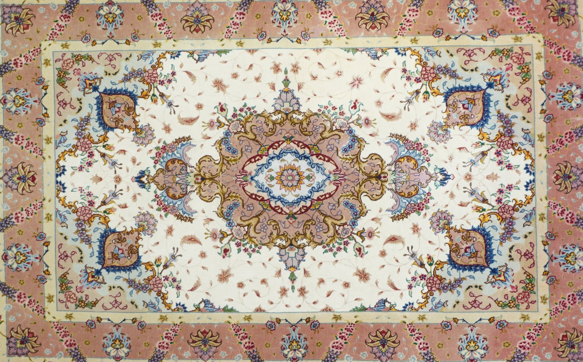 Extremely Fine Tabriz Wool & Silk Rug 3'4'' x 5'2''