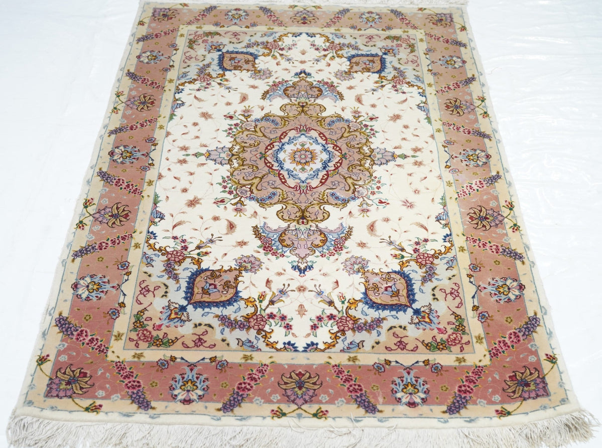 Extremely Fine Tabriz Wool & Silk Rug 3'4'' x 5'2''