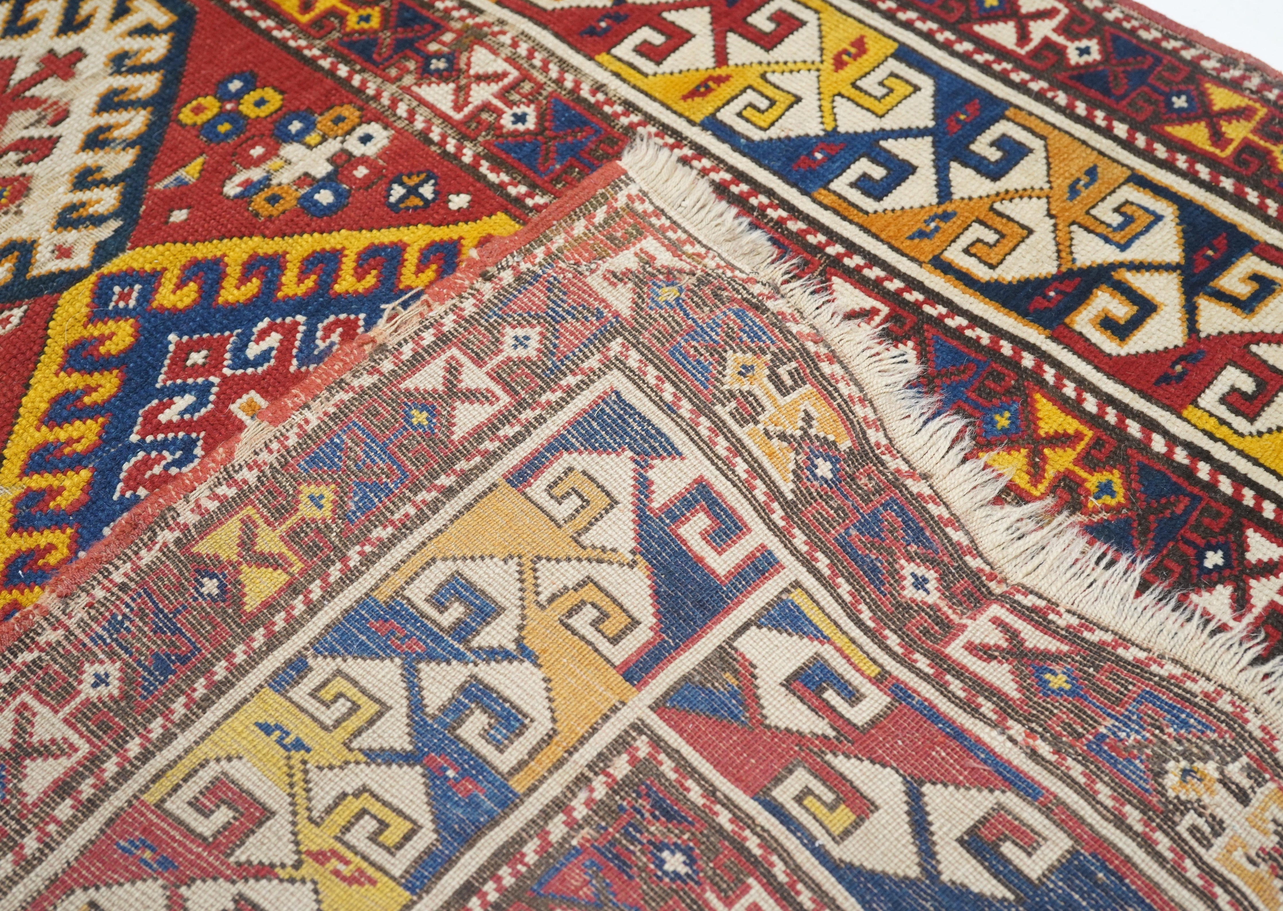 Antique Caucasian Kazak Rug 3'7'' x 5'10''