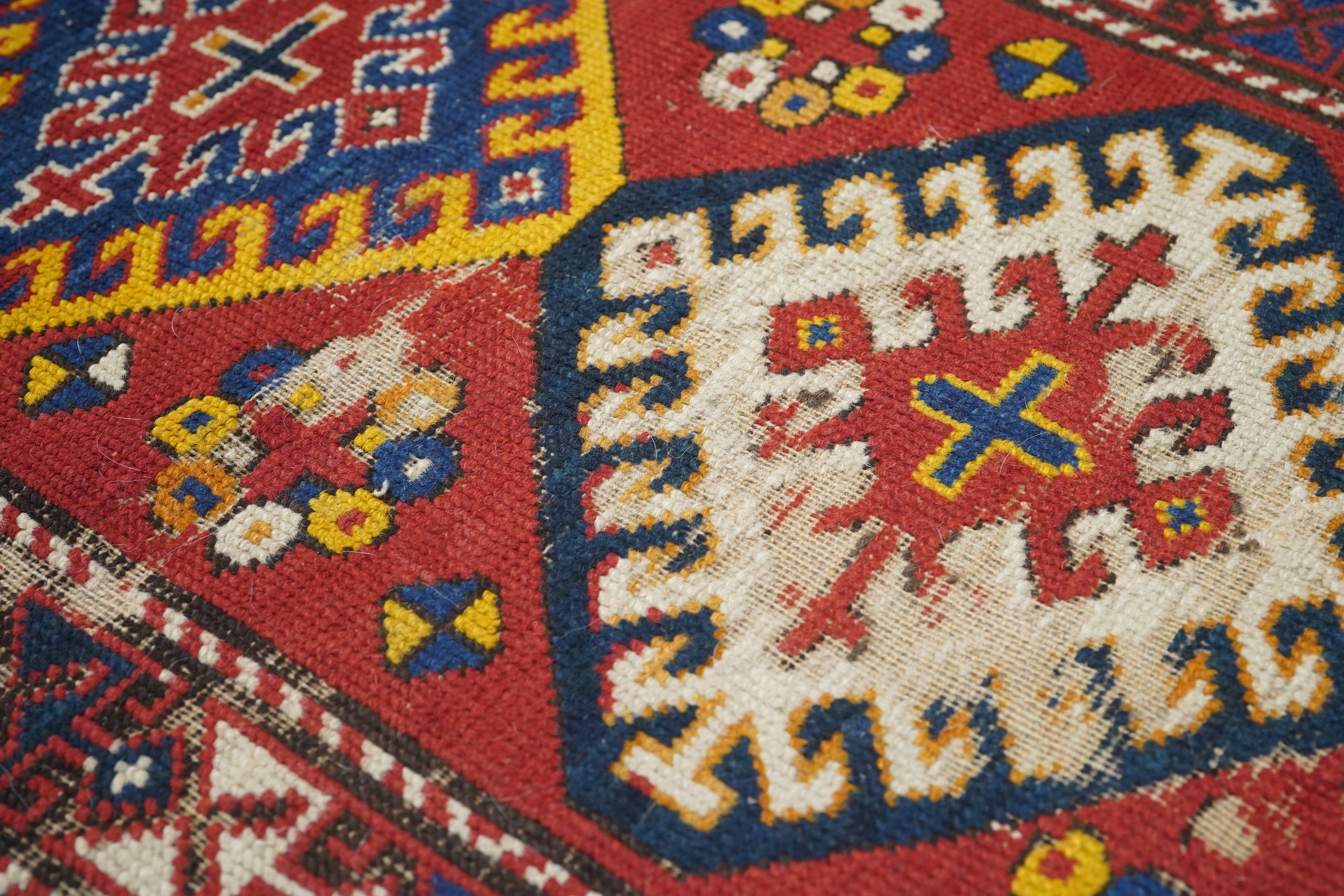 Antique Caucasian Kazak Rug 3'7'' x 5'10''