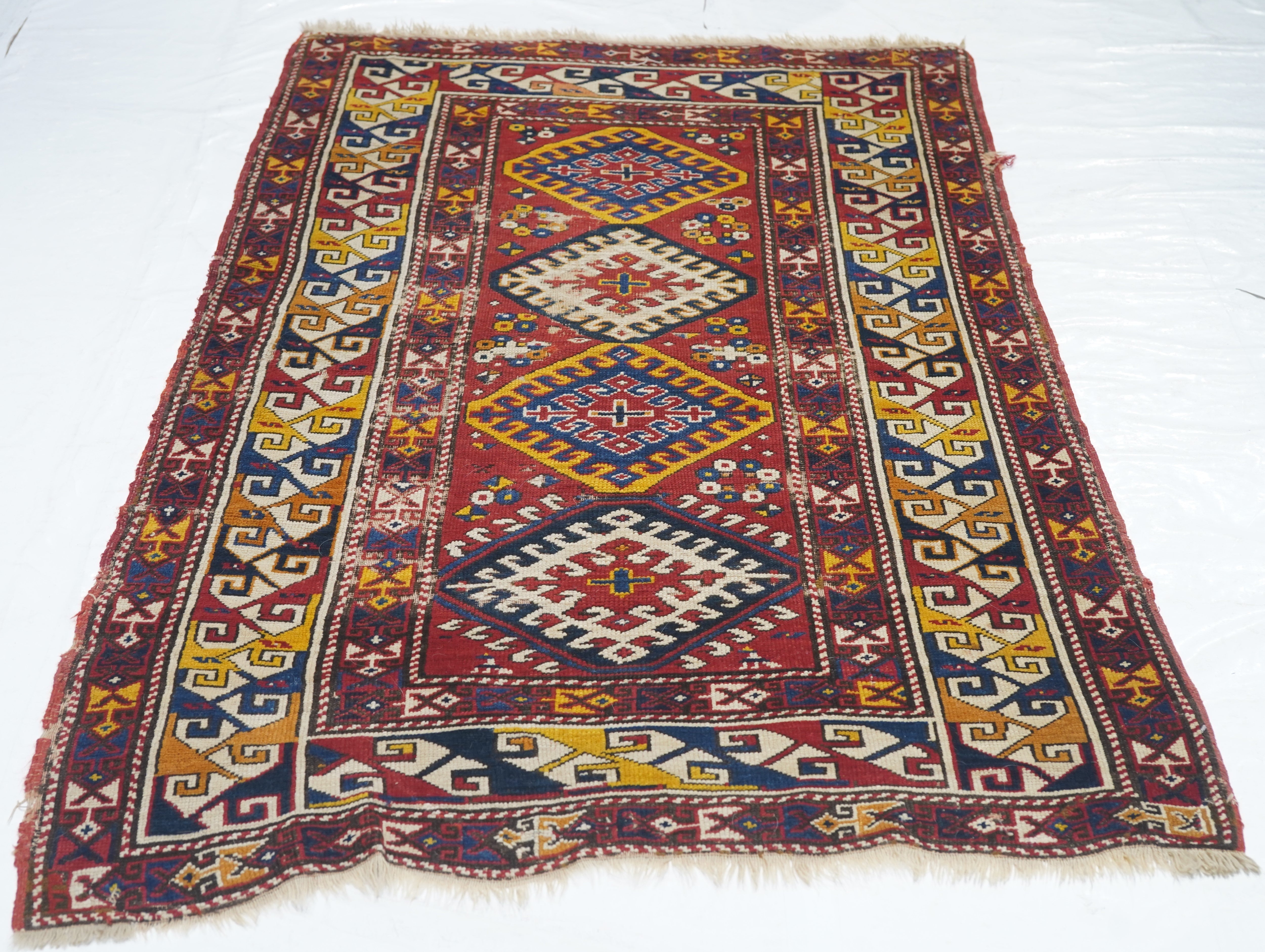 Antique Caucasian Kazak Rug 3'7'' x 5'10''