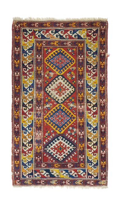 Antique Caucasian Kazak Rug 3'7'' x 5'10''