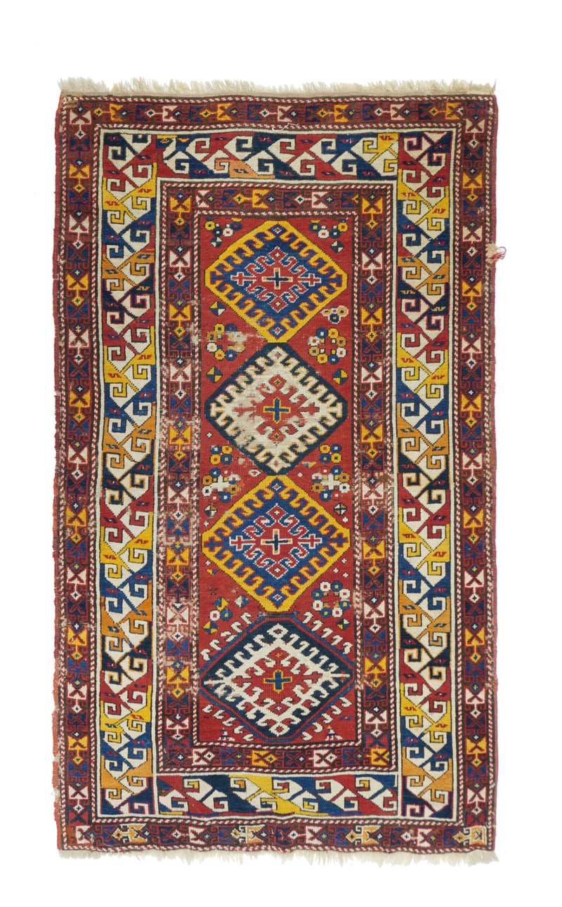 Antique Caucasian Kazak Rug 3'7'' x 5'10''