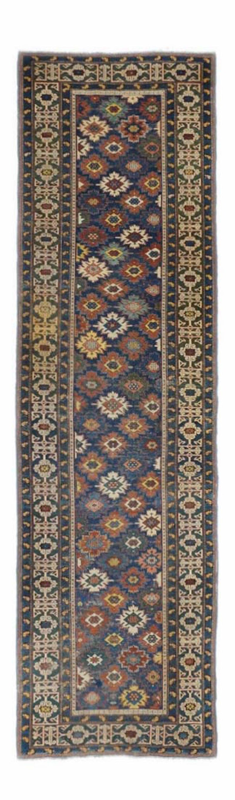 Antique Caucasian Kuba Rug 3'4'' x 11'10''